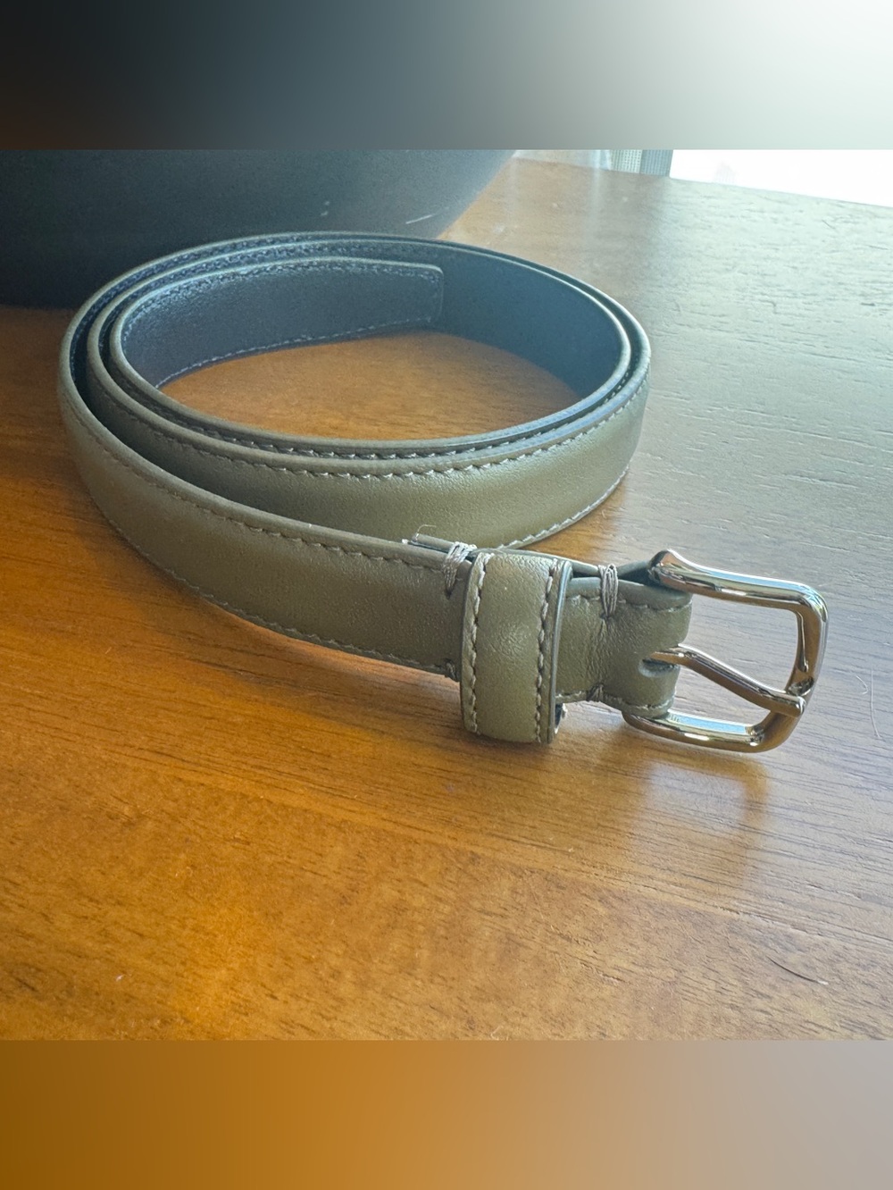 Vince Women’s 20mm Stitched Leather Belt - Hazel Vine - XS